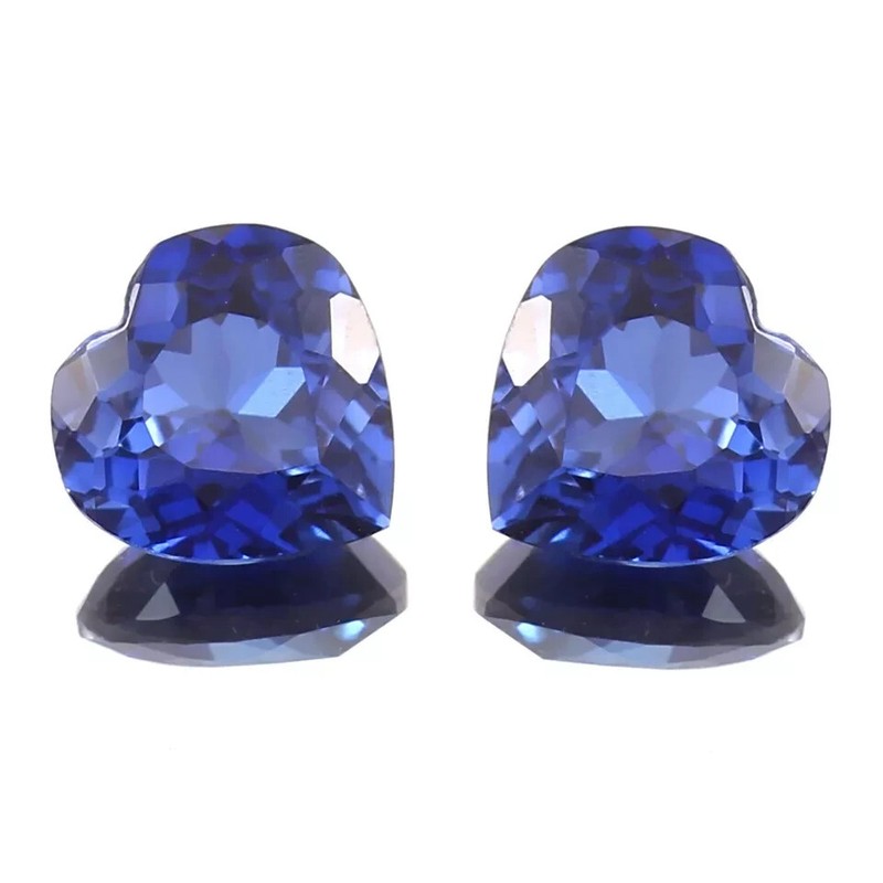 Natural Blue Sapphire 50 Ct Heart Cut Ceylon Certified Loose Gemstone Pair