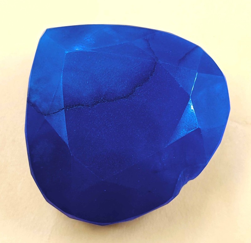 210Ct Natural Blue Huge Sapphire Heart Nigeria Opaque IGL Certified Gemstone 24N gallery