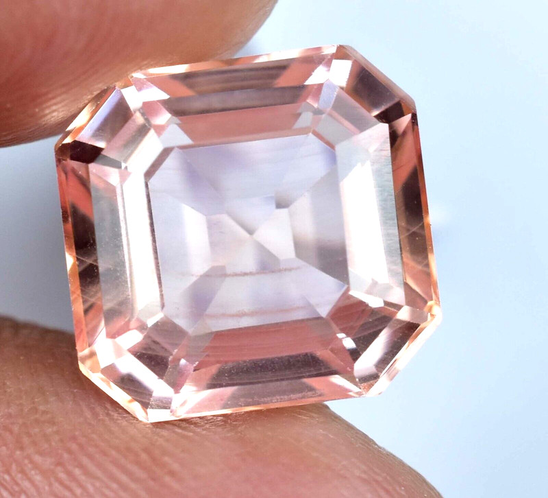 Natural imperial Topaz 11.25 Ct Asscher Stunning Flawless AGL Certified Gemstone