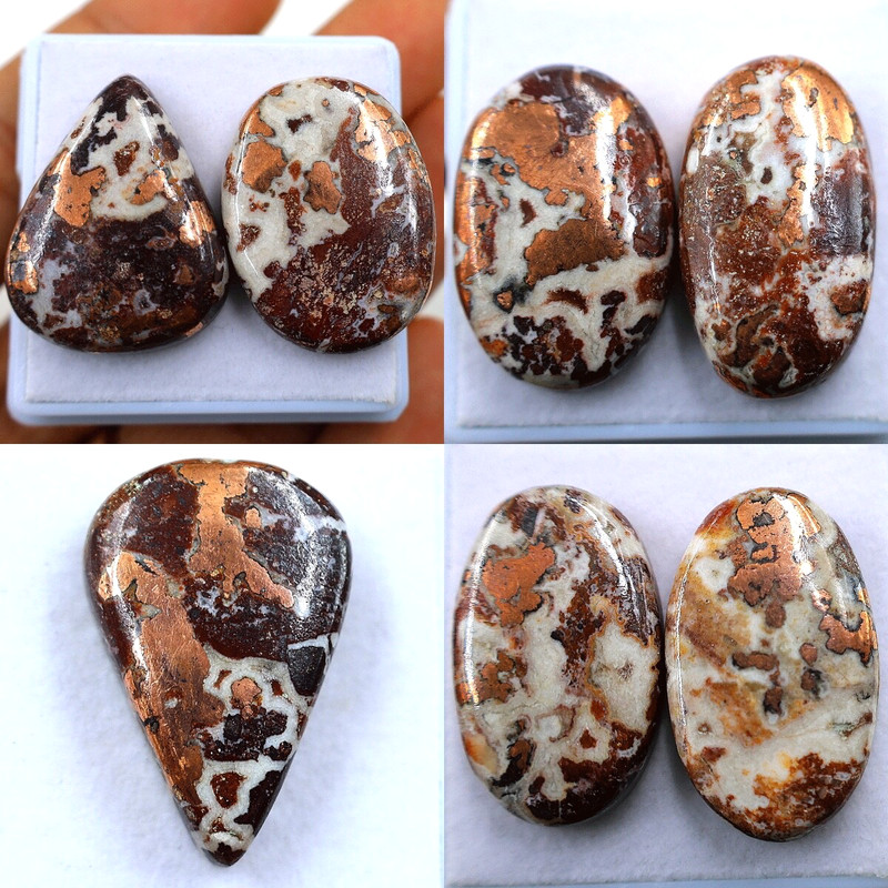 7 PC Natural Copper Dolomite High Quality 28mm-31mm Cabochon Loose Gemstones Lot