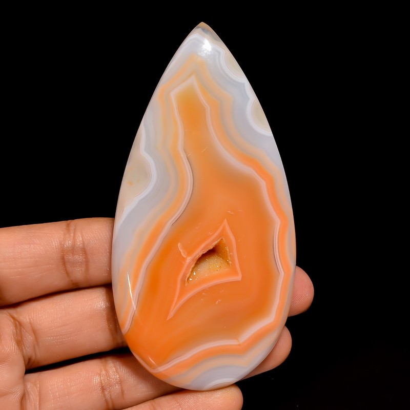 276 Ct Natural Orange Botswana Agate Durzy Cabochon Loose Gemstone 90X45X8 mm