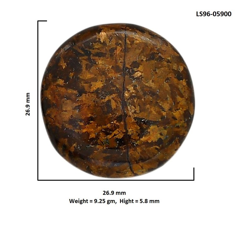 Natural Bronzite 26.9x26.9x5.8 mm Round Shape Polished Gemstone LS96-05900 gallery