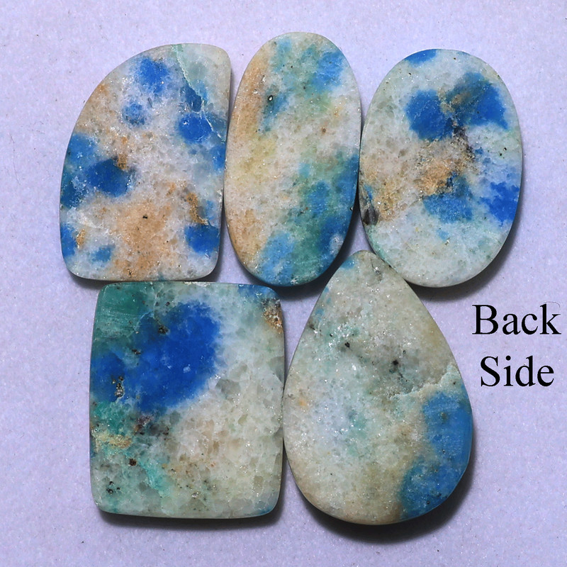 Sky Trapped In Stone~ 5 PC Natural K2 Jasper 31mm-36mm Cabochon Gemstones Lot gallery