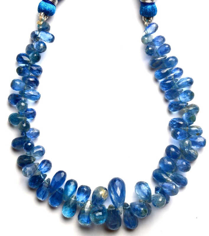 Fine Quality Natural Gem Kyanite 4×5 to 6x10MM Facet Teardrop Shape Briolette 6″