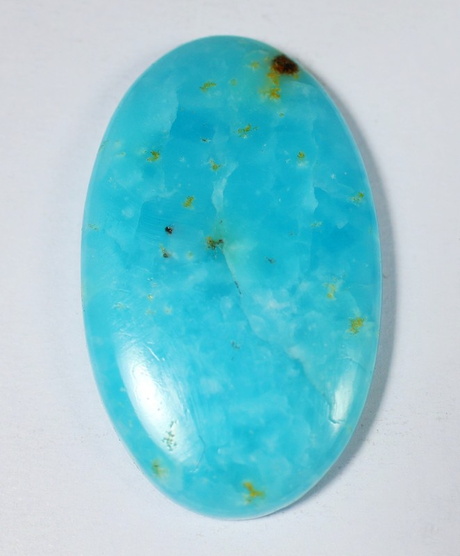 73 Ct 7X27X44 mm Natural Blue Hemimorphite Oval Cabochon Gemstone KK-357