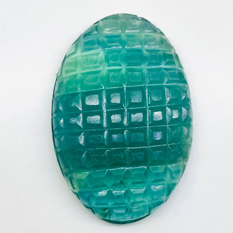 104.7 Cts Natural Fluorite 42x28mm Oval Finest Carved Loose Untreated Gemstone