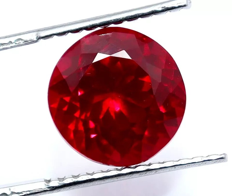 7.20 Ct Certified Natural Red Mozambique Ruby Round Cut Faceted Loose Gemstone gallery