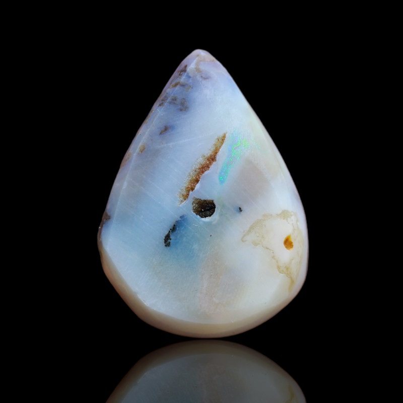 Natural Fire Opal Gemstone 20.50 Cts Pear Artisan Cabochon Australia 21x16x9 mm gallery