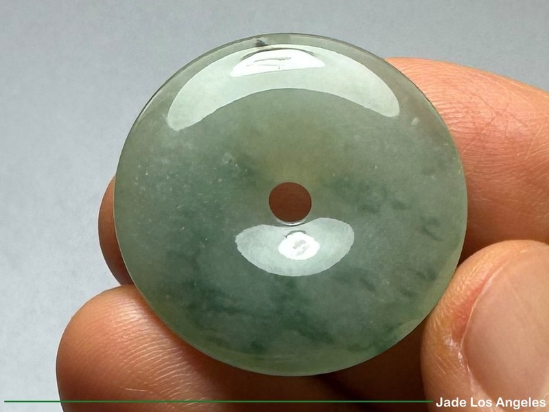 Donut Circle Translucent Emerald Floral Green Icy Loose Jadeite Jade 40ct L084