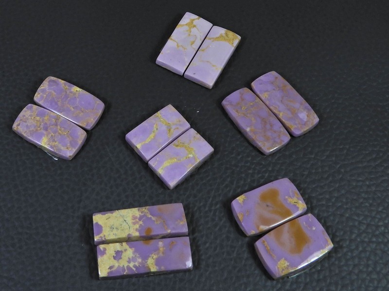 95Cts.Natural Phosphosiderite Matched Pair Cabachon Gemstone 06Pair Lot