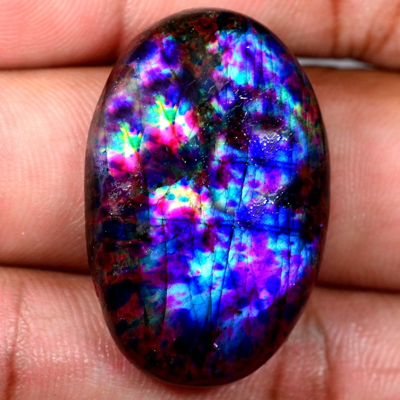 51.30 Ct Natural Labradorite Multi Color Flash Cabochon 22 x 34 mm Gemstone DZ12