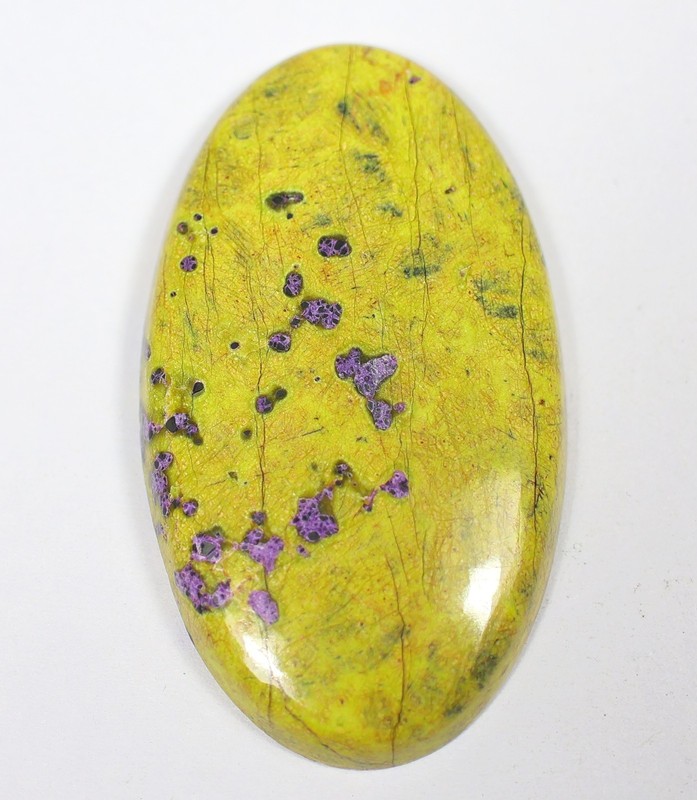 59 Ct 6X26X45 mm Natural Purple Green Atlantisite Oval Cabochon Gemstone KN-09