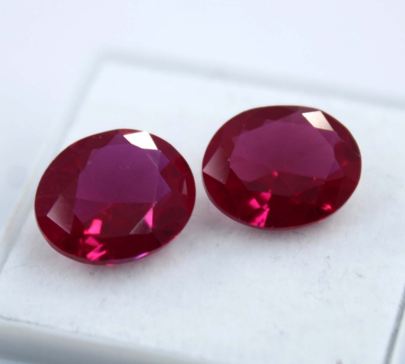 11×9 MM Natural Ruby Oval Shape CERTIFIED RED Loose Gemstone PAIR