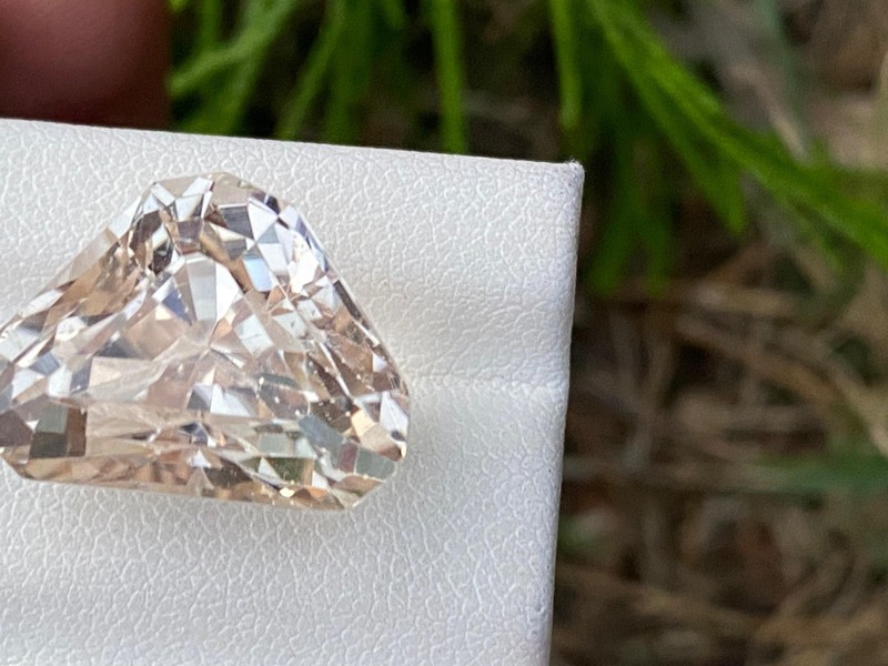 19.40Ct Natural cut yellow kunzite Emerald shape loose Gemstone From Afghanistan gallery