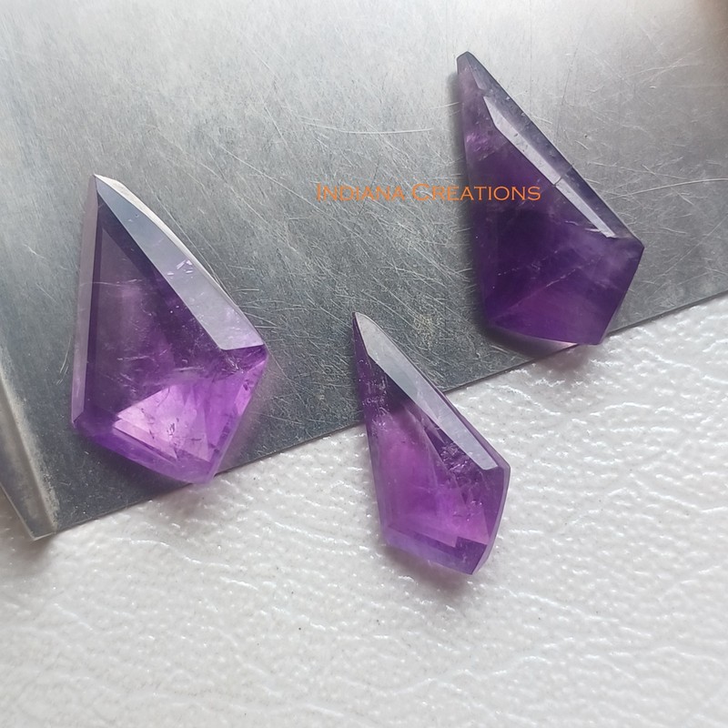 Purple Amethyst Kite Faceted Cut 8x16mm To 13x18mm Natural Loose Gemstone