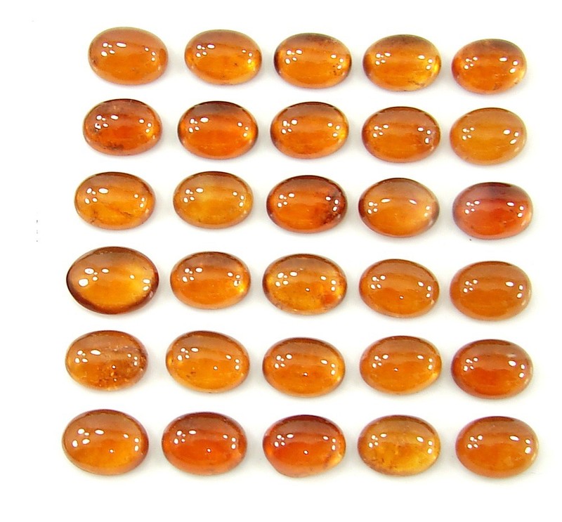 45.95 Ct Natural Hessonite Garnet Loose 6×8 mm Gemstone Cabochon 30 Pcs Lot-1965