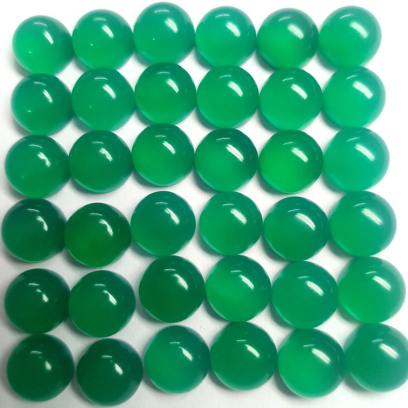 Natural Green Onyx Round Cabochon Size 11x11mm To 20x20mm Onyx Loose Gemstone gallery
