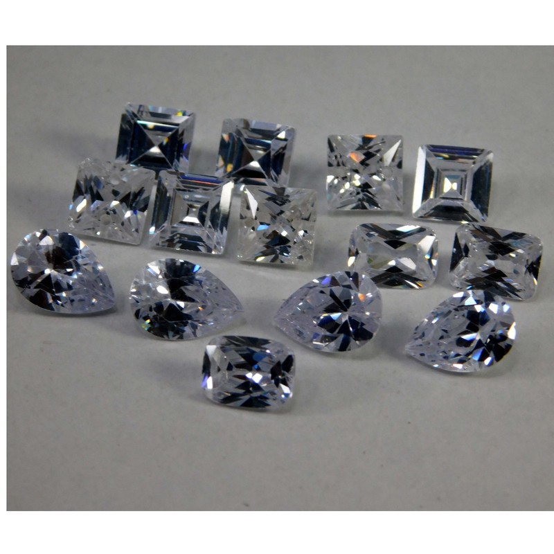 Certified 40 Ct Ceylon White Sapphire Mixed Shape Loose Gemstone Lot gallery