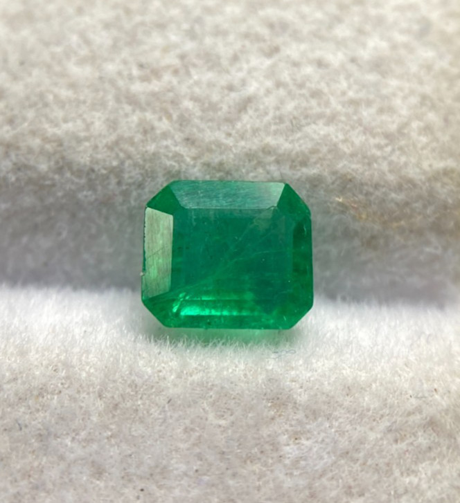 Certified Stunning Natural Zambian Emerald Octagon Emerald Cut Stone 0.70 Carat gallery
