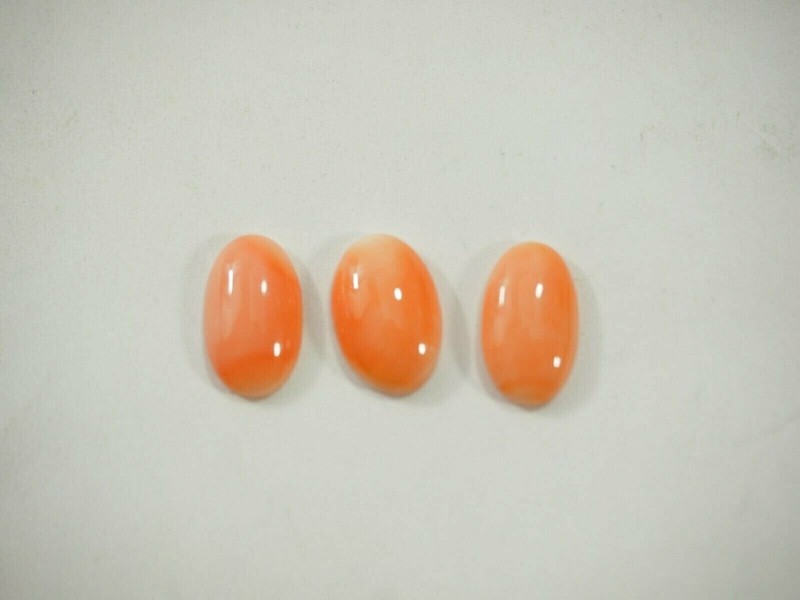Natural Precious Gem Pink Coral Cabochon 4 carats 15mm x 9mm
