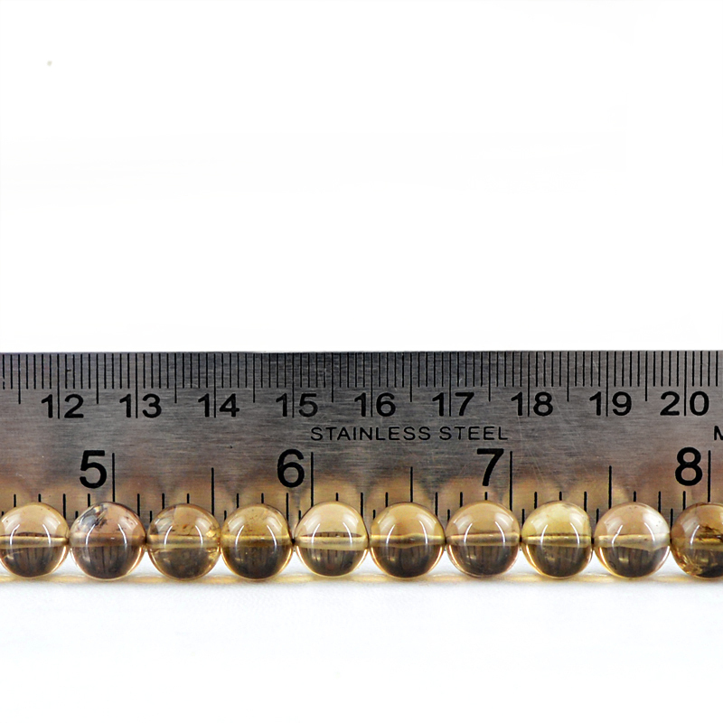 230.00 CTS /15 INCHES NATURAL DRILLED ROUND SHAPED SMOKY QUARTZ BEADS STRAND gallery