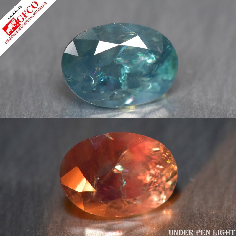 0.56Ct GFCO CERTIFIED_Natural Color Change ALEXANDRITE Oval Gemstone_Sri-Lanka