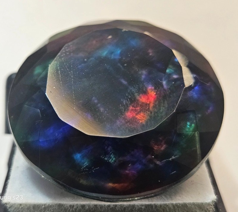 Opal-Like Organic Ammolite Round Shape 49+ Ct Natural Doublet EGL Loose Gemstone