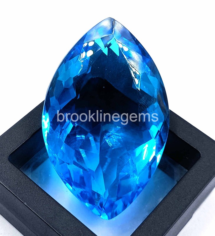Lab Grown 186 Ct Certified Sky-Blue Topaz Marquise Cut Transparent Gemstone25S gallery
