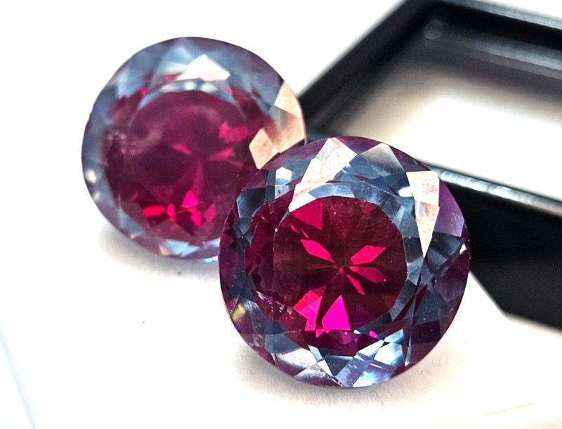 Round Cut Pair Pitambari Sapphire 27-28 Ct EGL Certified Natural Gemstone FR-022