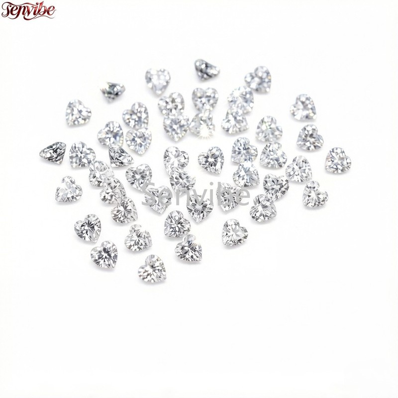 4~10Pcs VVS1 D Color Excellent Heart Cut Brilliant Moissanite Loose Gemstones