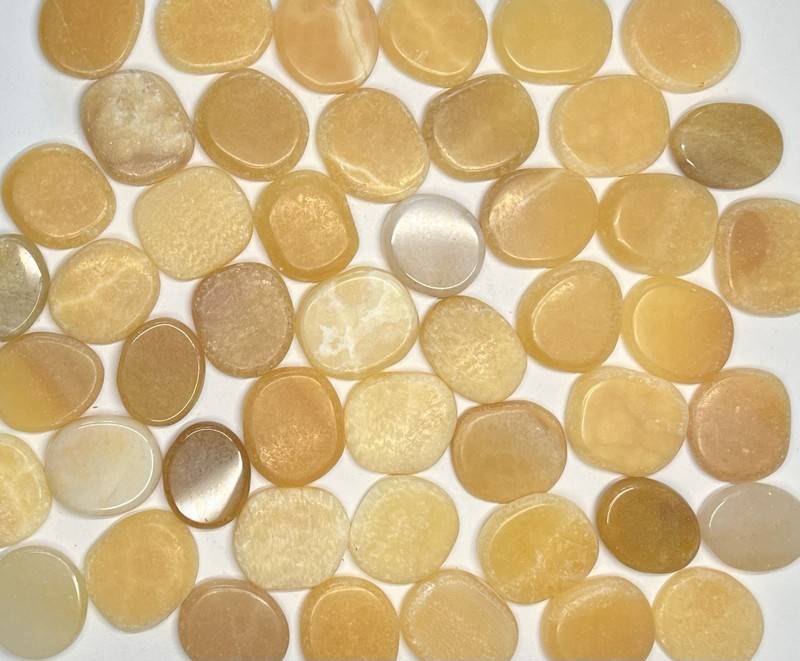 Natural Yelllow Honey Calcite Cabochon Slabs Semi Polished 10 pcs 400cts