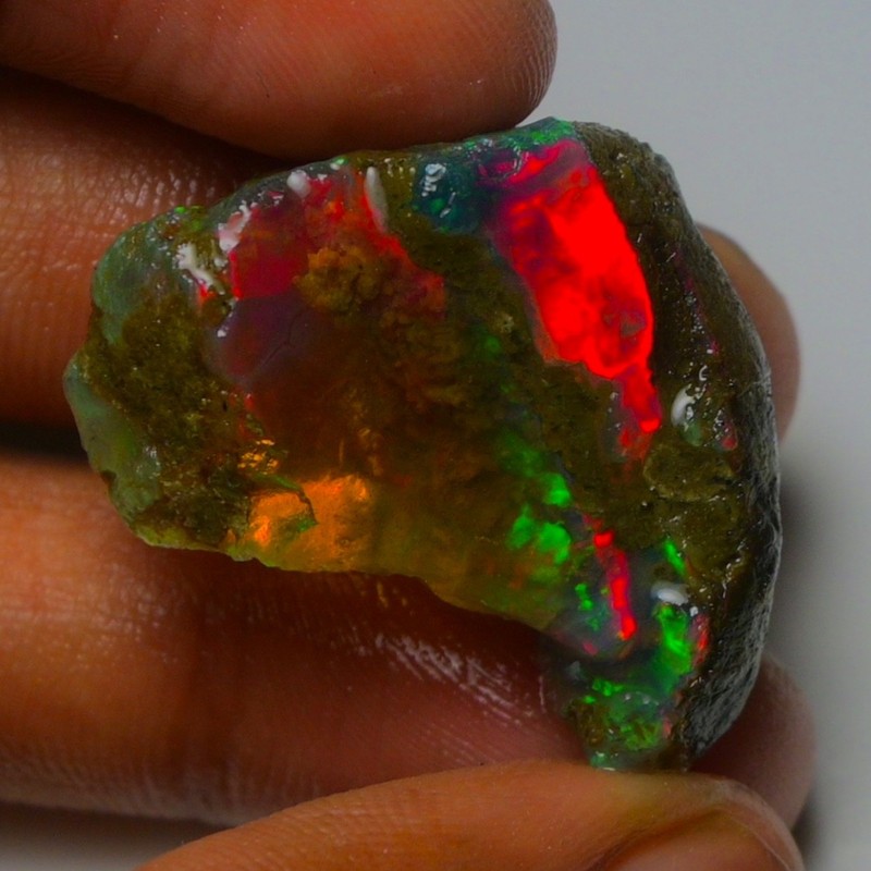 Ethiopian Oil Opal Specimen 37.00 cts Natural Rough Gemstone - Fire Opal Rough gallery
