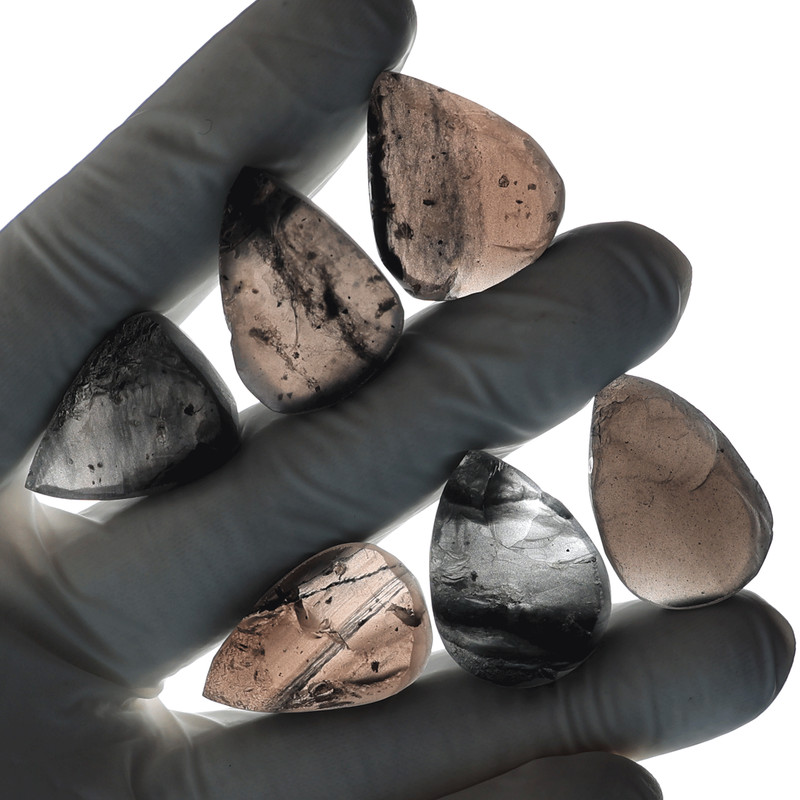 Agni Energy~ 6 PC Natural Agni Manitite 24-27mm Raw Face Drusy Cabs Gemstone Lot