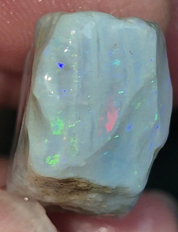 Australian Opal Rough Mintabie 50 Carat Chunk Colorbars Blue Red Orange Green