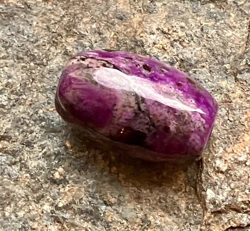 Vintage Sugilite Barrel Bead Huge 67ct. South Africa Drilled 25mm gallery