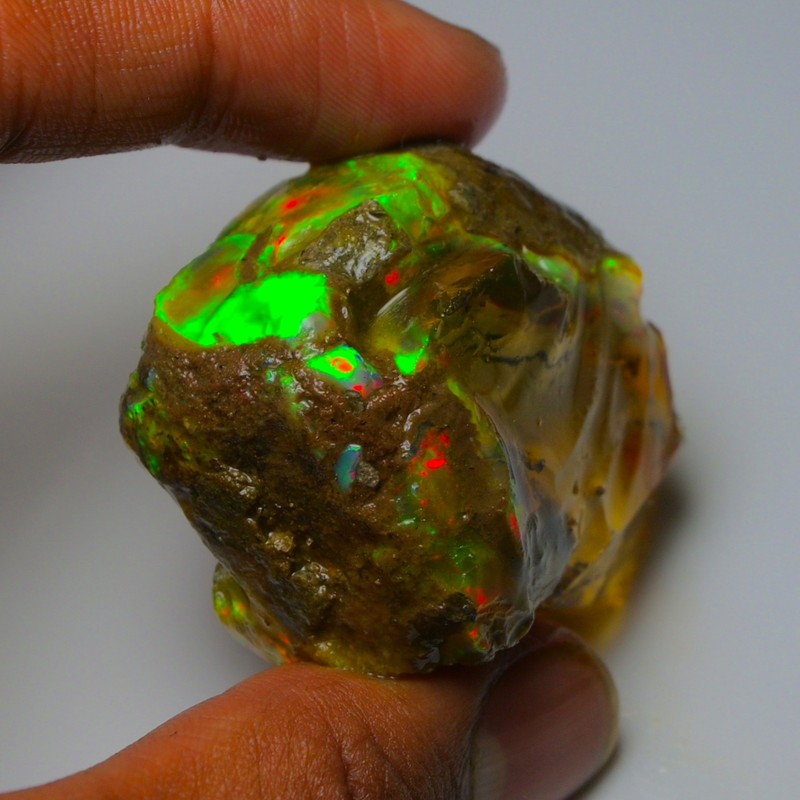 Ethiopian Oil Opal Specimen 169.55 cts Natural Rough Gemstone - Fire Opal Roug gallery