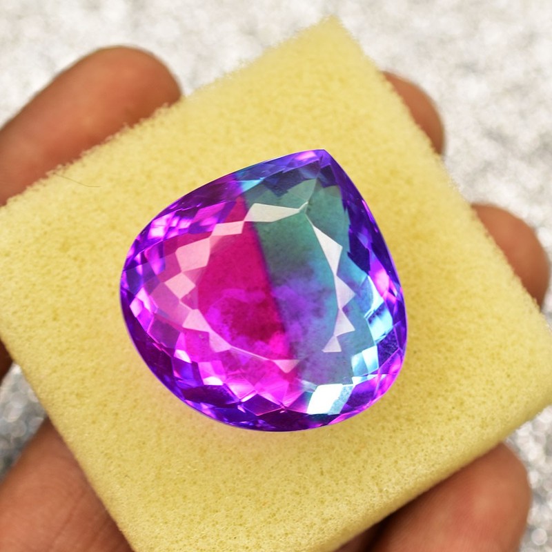 Certified 73 Ct Natural Bi-Color Tourmaline Pear Cut Loose Gemstone From Brazil gallery
