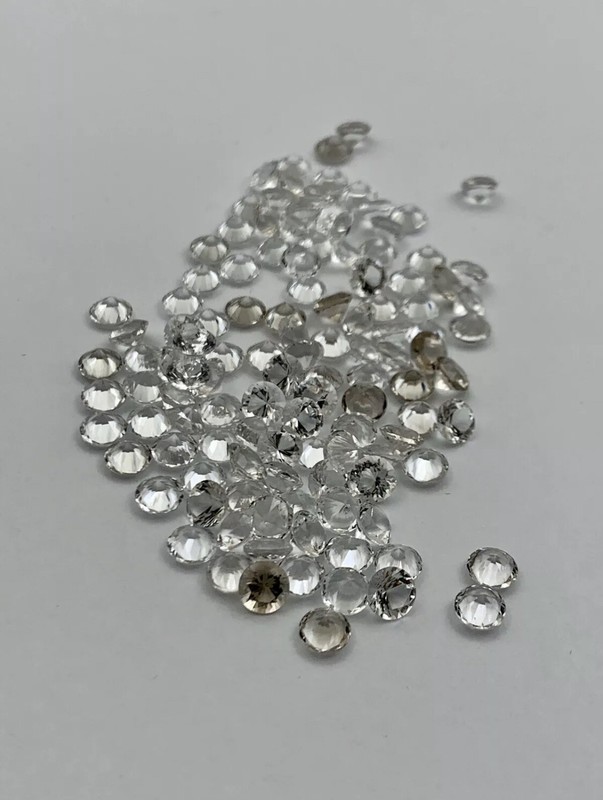 Authetic 4mm Round cut faceted NY Herkimer Diamond Quartz Jewels .20ct each gallery