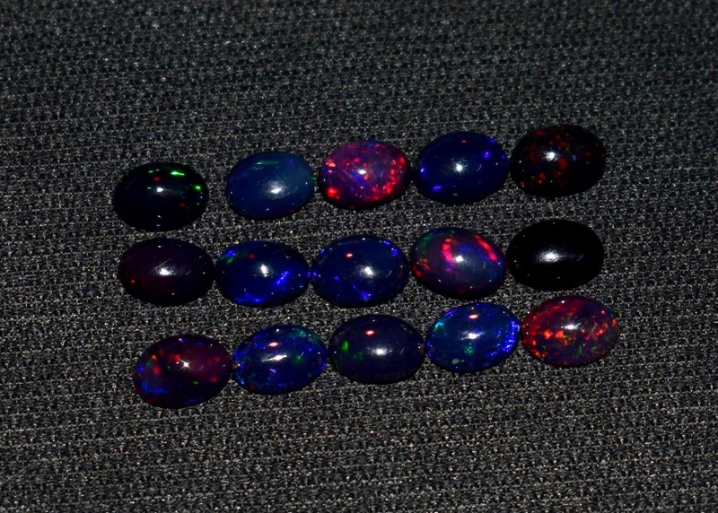 5x7MM 50Pcs Natural Ethiopian Black Opal Welo Fire Opal Loose Gems Cabochon Lot gallery