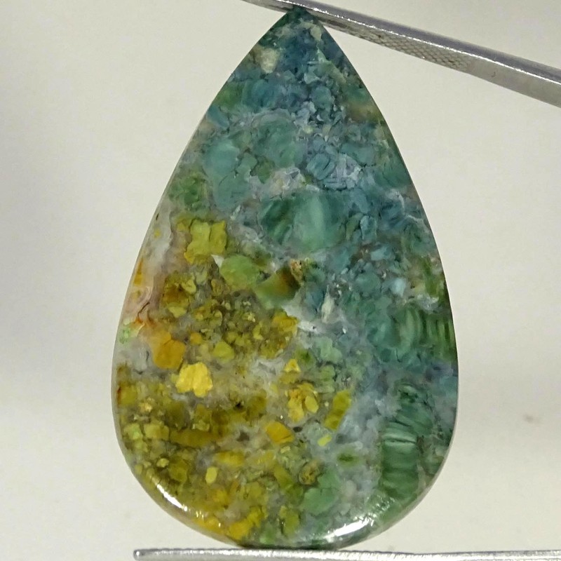 31.00Cts RARE Natural Boram Agate Pear Cabochon Gemstone 25X41X4MM