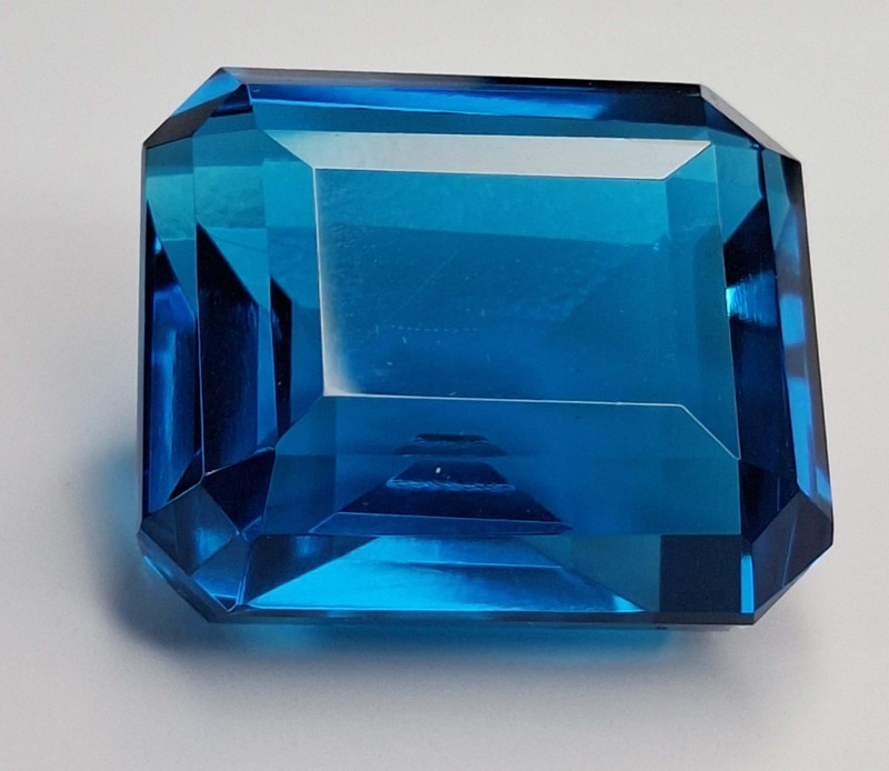 Stunning Blue Topaz Emerald Cut 47-49 Ct Certified Natural Loose Gemstone SP388 gallery