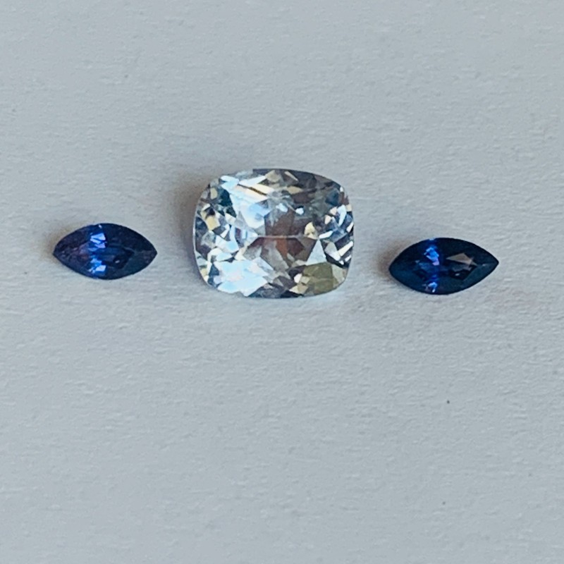 Andy's Gem Garage Sale - 1ct Light Blue Sapphire/Purple Sapphire combo natural gallery