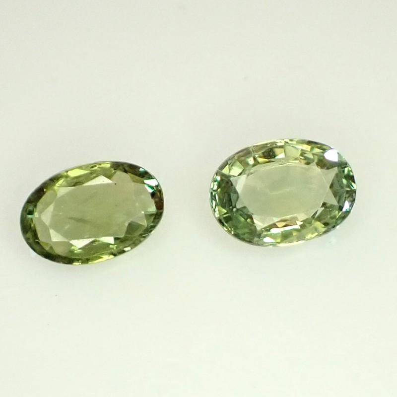 0.87ct Pair Oval 5.5×4.0 mm Yellow-Blue Natural Australian Parti Sapphire, LPS06
