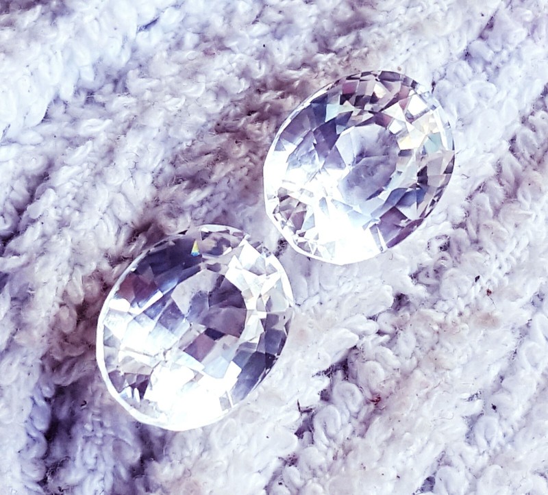 Natural White Sapphire Oval Shape 8 to 10 Ct Certified Pair Loose Gemstone H53 gallery