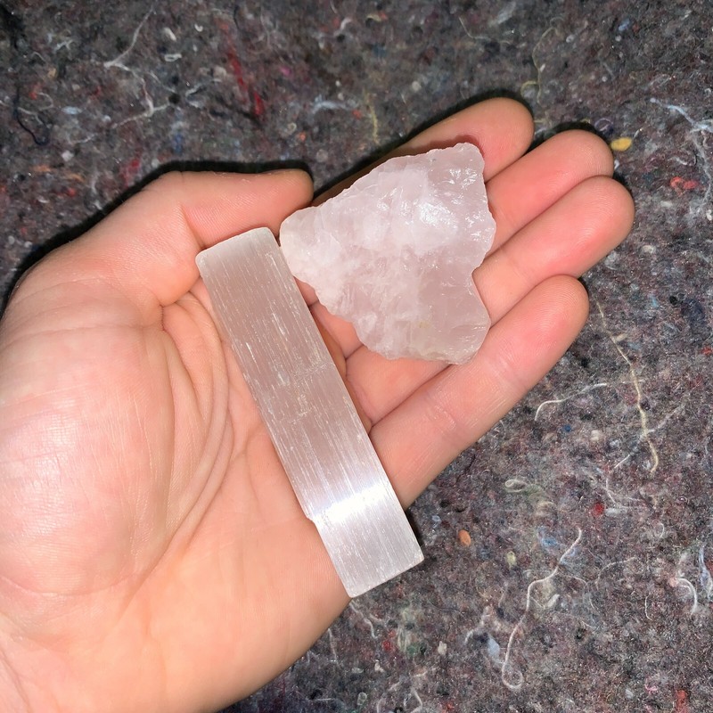 One (1) Charged Girasol Opal Rough Gemstone + A FREE Selenite Charging Stick gallery