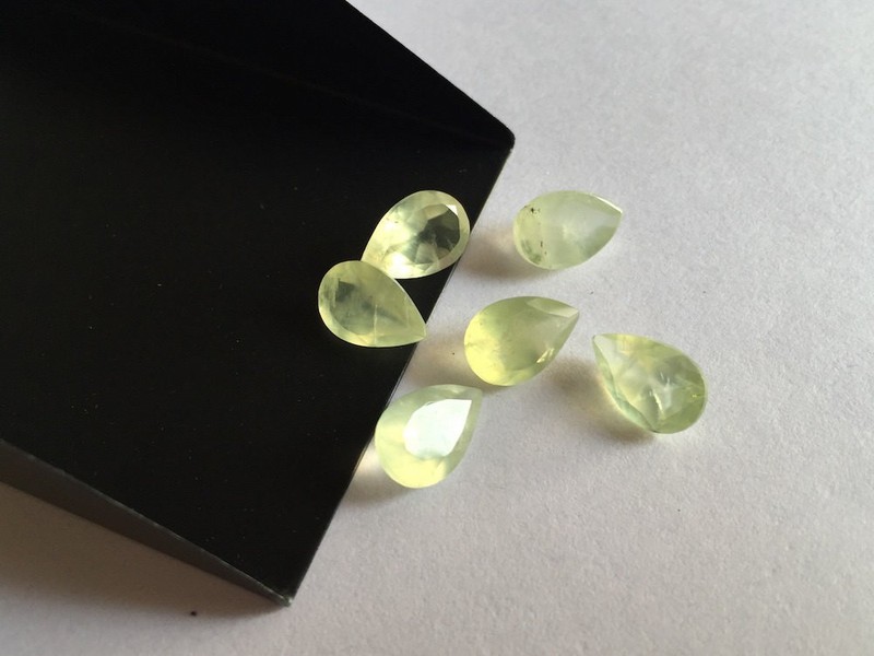 8x12mm Prehanite Natural Pear Faceted Cut Loose Gemstone