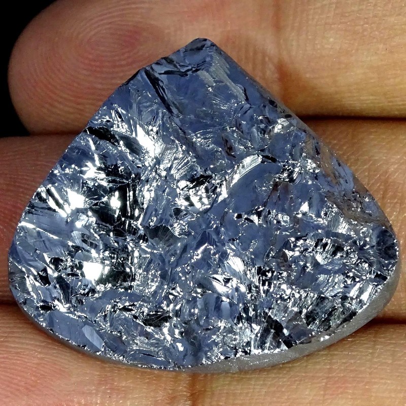 39.30Cts Natural Silver Faux Druzy Pear Cabochon Gemstone 28X32X8MM