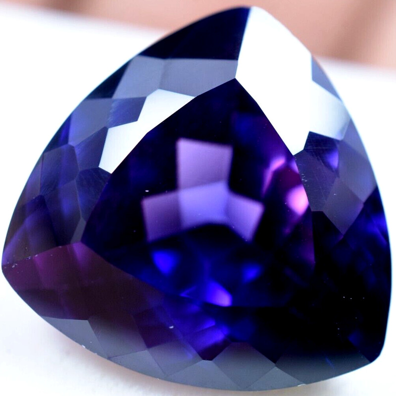FLAWLESS Natural Purple-Blue Tanzanite 21.90 CT Cushion Certified Loose Gemstone