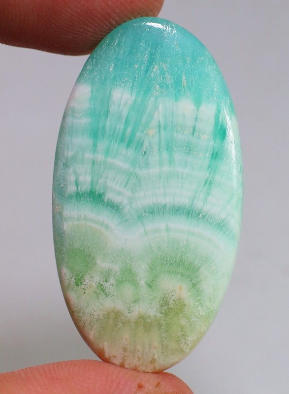 50 Ct 6X23X42 mm Natural Aqua Blue Aragonite Oval Cabochon Gemstone HO-48