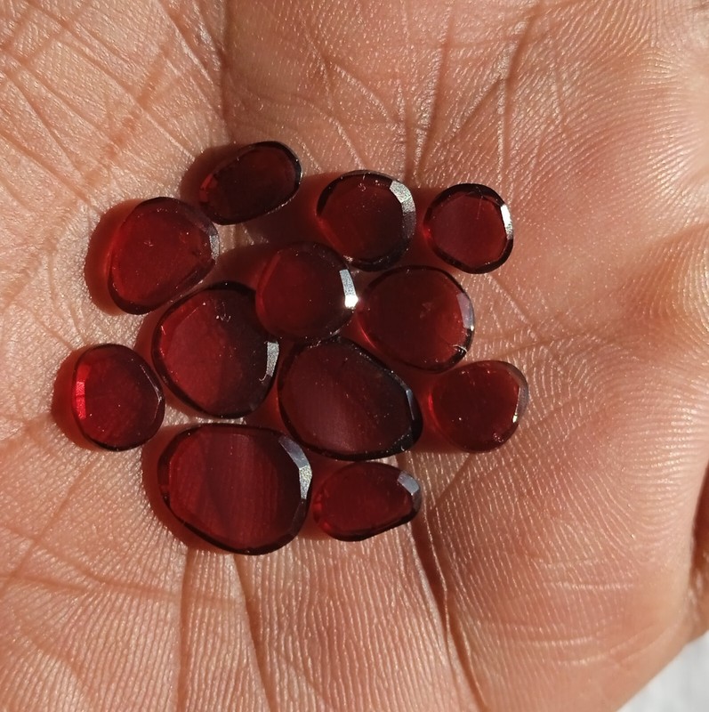 18 Carat Real Garnet Flat Both Side Slice 12 pcs Wholesale Lot